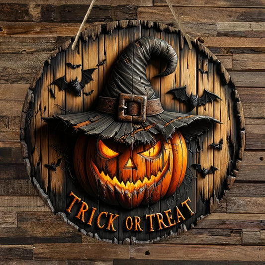 Halloween Wooden Wreath Sign Vintage